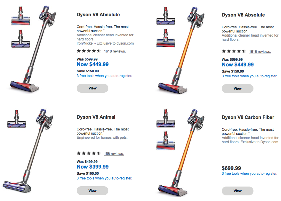 Recommended Dyson Cord-free Vaccum cleaners